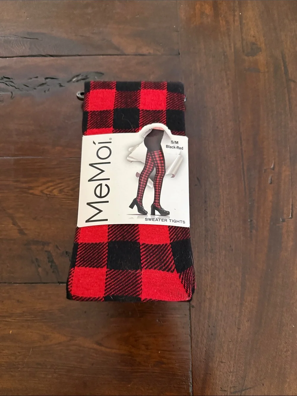 Black-Red Buffalo Plaid Sweater Tights